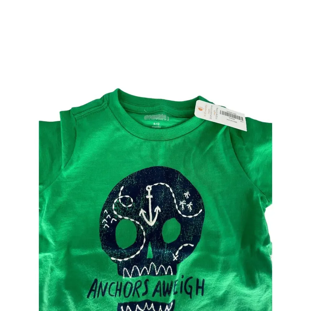 NWT Gymboree Green Graphic Short Sleeve T-Shirt Boys Size 6-12 Months